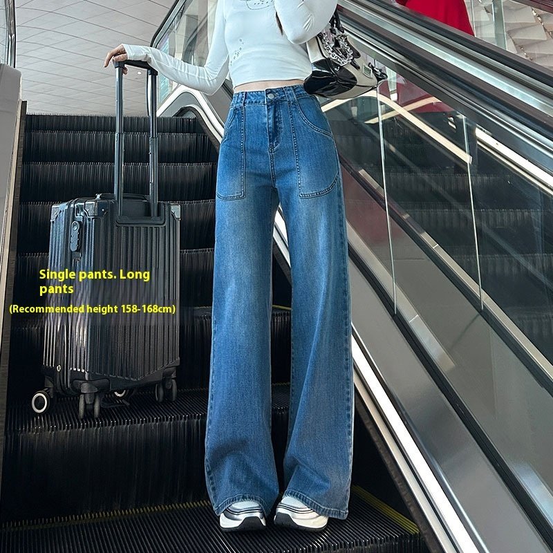 Women's High Waist Straight Jeans Loose Wide Leg - Image 6
