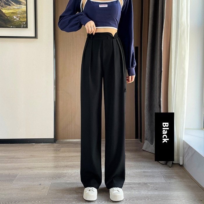 New Chinese Style Buckle High Waist Casual National Style Special-interest Design Elastic Waist Wide Leg Pants - Image 4