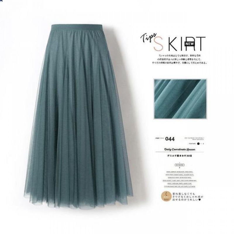 Pleated Mesh Skirt Women's Mid-length Large Swing Dress - Image 2