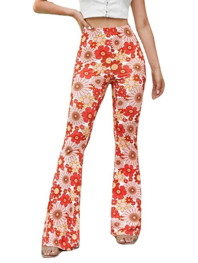 Fashion Printing Hip Hop Style Bell-bottom Pants - Image 6