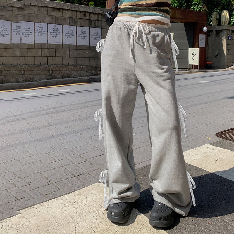 Women's Fashion Stitching Bow Casual Sweatpants - Image 4