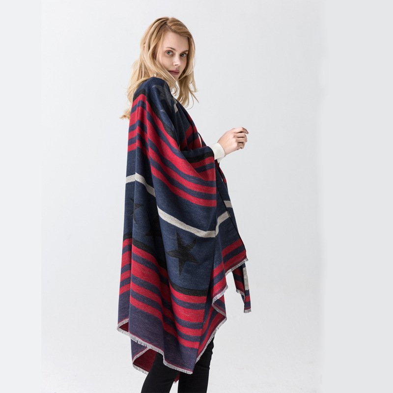 Cashmere Cape Split Shawl Air Conditioning Blanket - Image 3