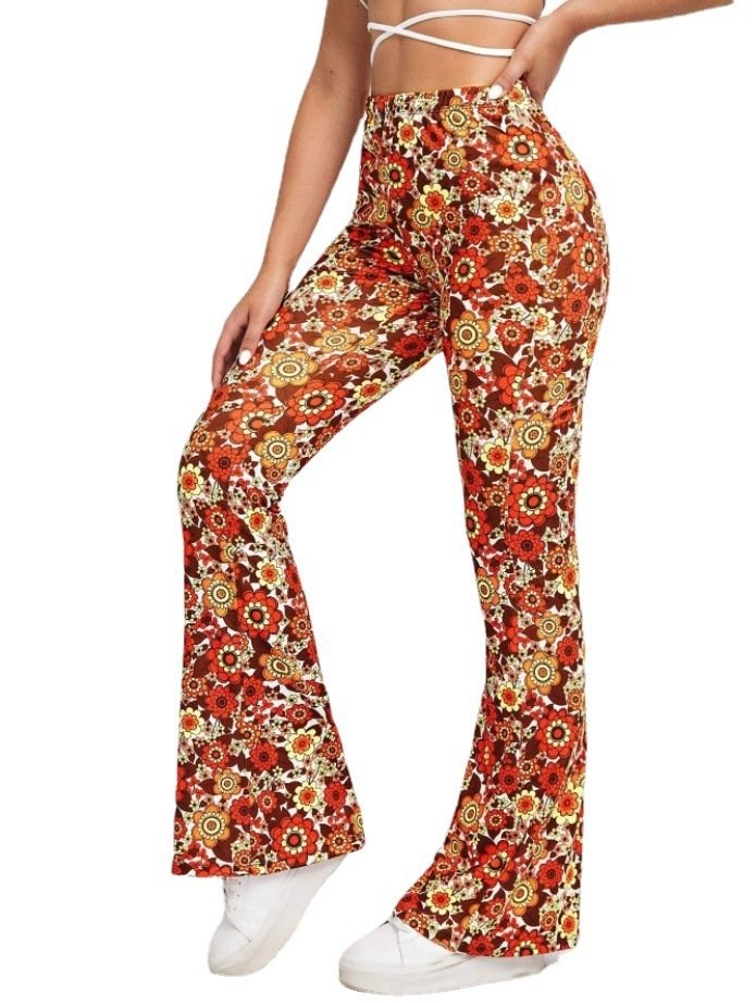 Fashion Printing Hip Hop Style Bell-bottom Pants - Image 4