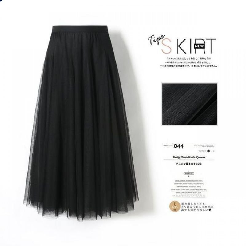 Pleated Mesh Skirt Women's Mid-length Large Swing Dress - Image 9