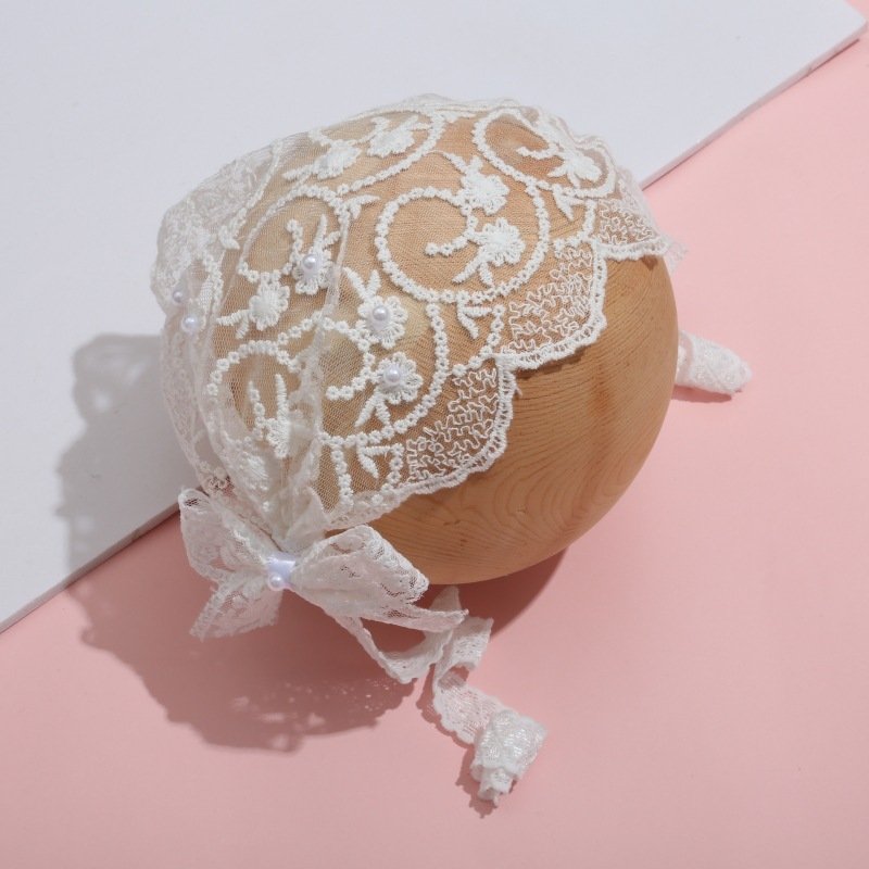 Children's Lace Decor Hat Summer Thin Princess Care Door Bow Baby Girl Hair Band - Image 6