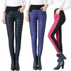 Plush thick down cotton trousers