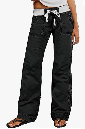 Pocket Contrast Color Thread Waist Head Made Old Low Waist Straight Jeans - Image 8