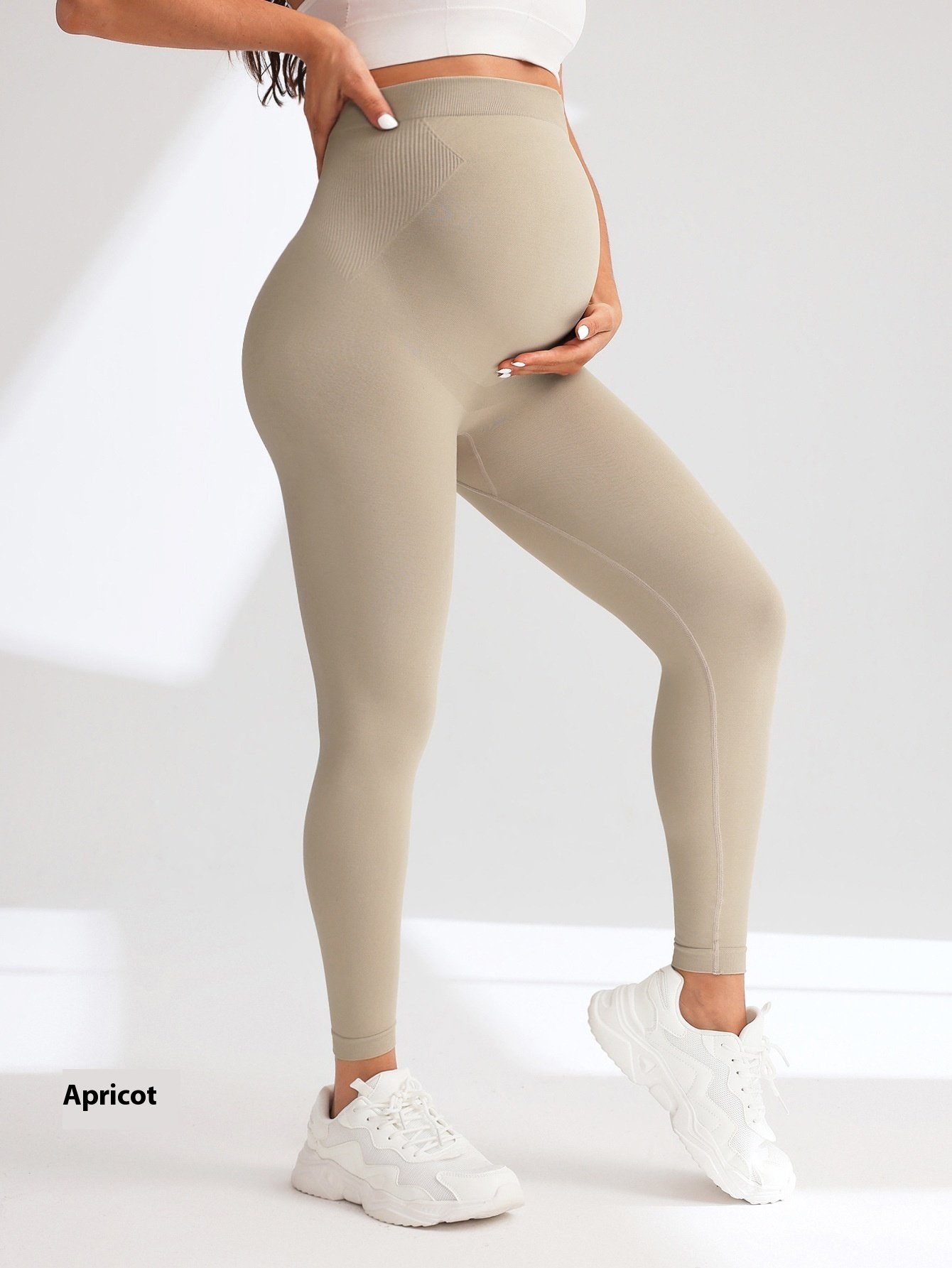 Pregnant Women Yoga Pants Slim High Waist Seamless Leggings Tight - Image 3