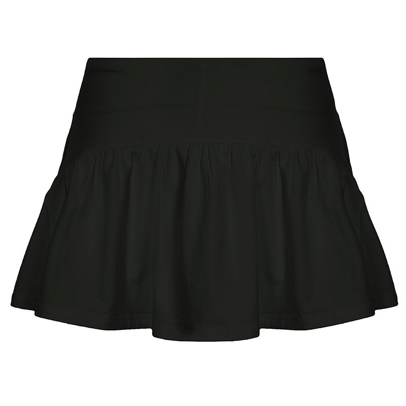 Solid Color And V-neck Hollow Out Strap Short Exercise Skirt Suit - Image 9