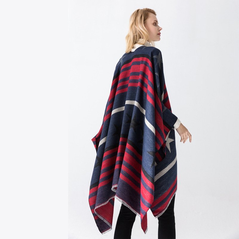 Cashmere Cape Split Shawl Air Conditioning Blanket - Image 2