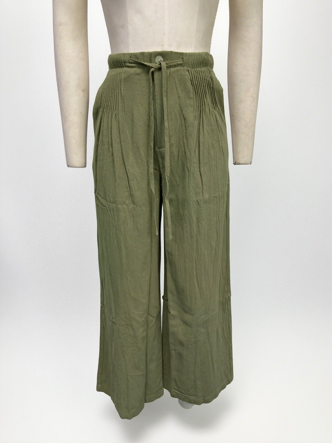 Versatile Drawstring-button Straight-leg Pants - Image 10