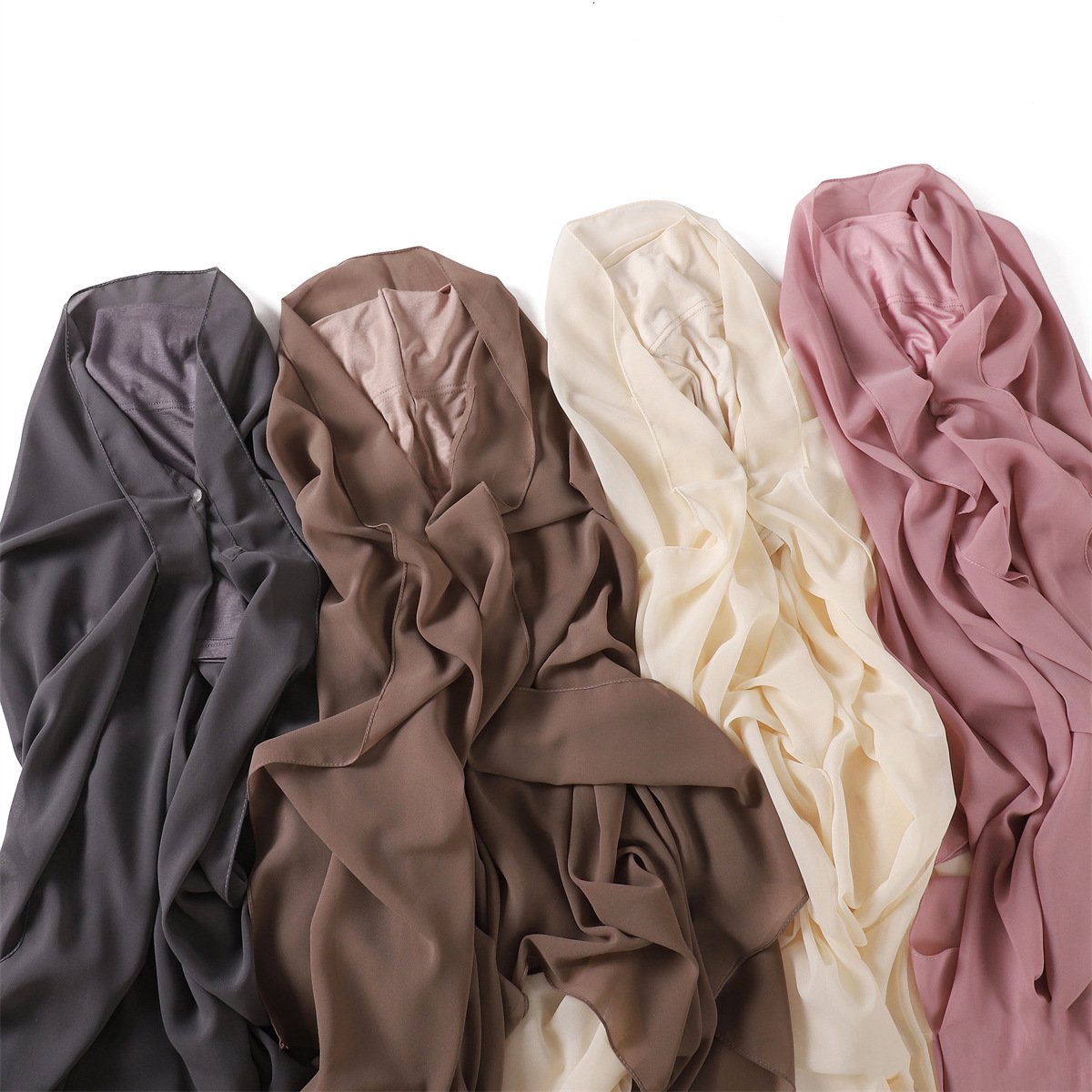 Pure Color Pearl Chiffon Scarf Plus The Same Color - Image 4