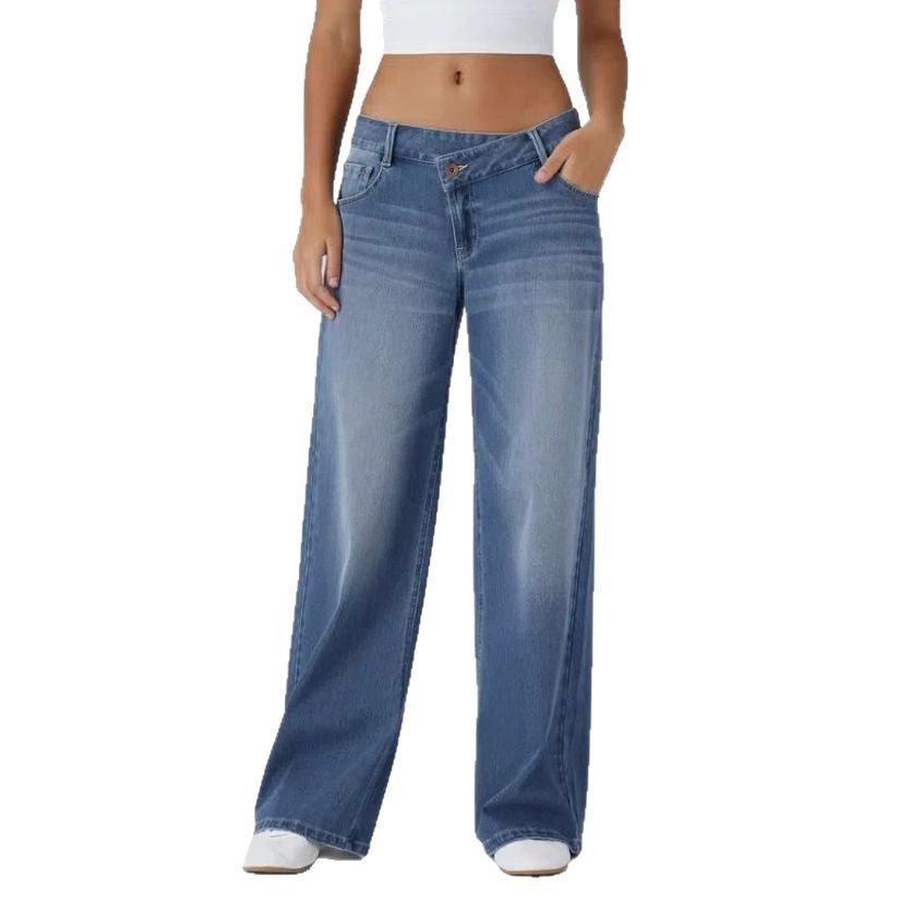 European And American Ladies Special High Waist Straight Jeans - Image 2