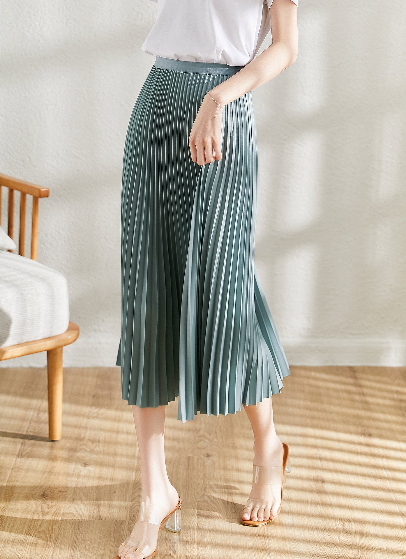 Spring And Summer New Exquisite Artistic Pleated Fairy Pleated Skirt - Image 4