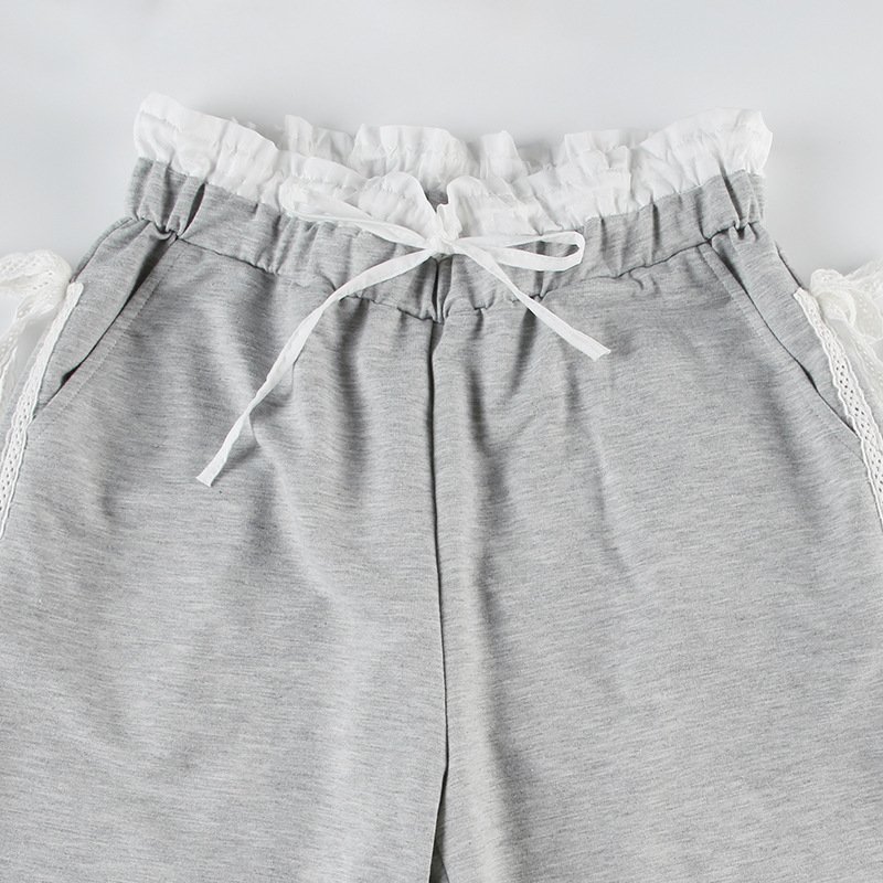 Women's Fashion Stitching Bow Casual Sweatpants - Image 8