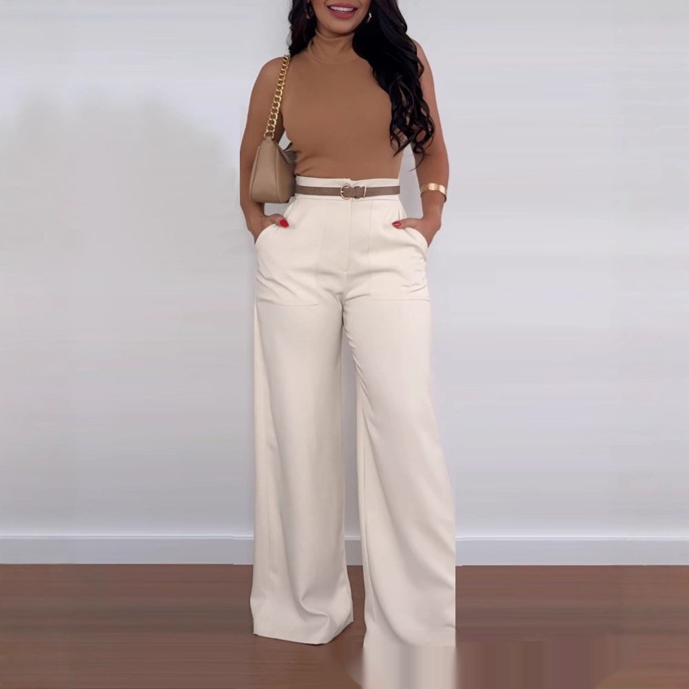 Solid Color BASIC Versatile Casual Flared Pants - Image 2