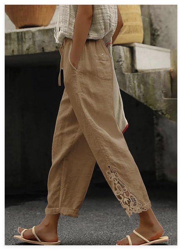 Women's Casual Pants Baggy Straight Trousers - Image 6