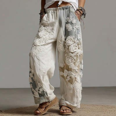 Retro-print Women's Casual Sweatpants - Image 2