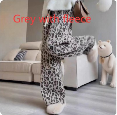 Heavy Weight Leopard Print Wide-leg Pants Spring And Autumn Women's Clothing - Image 6