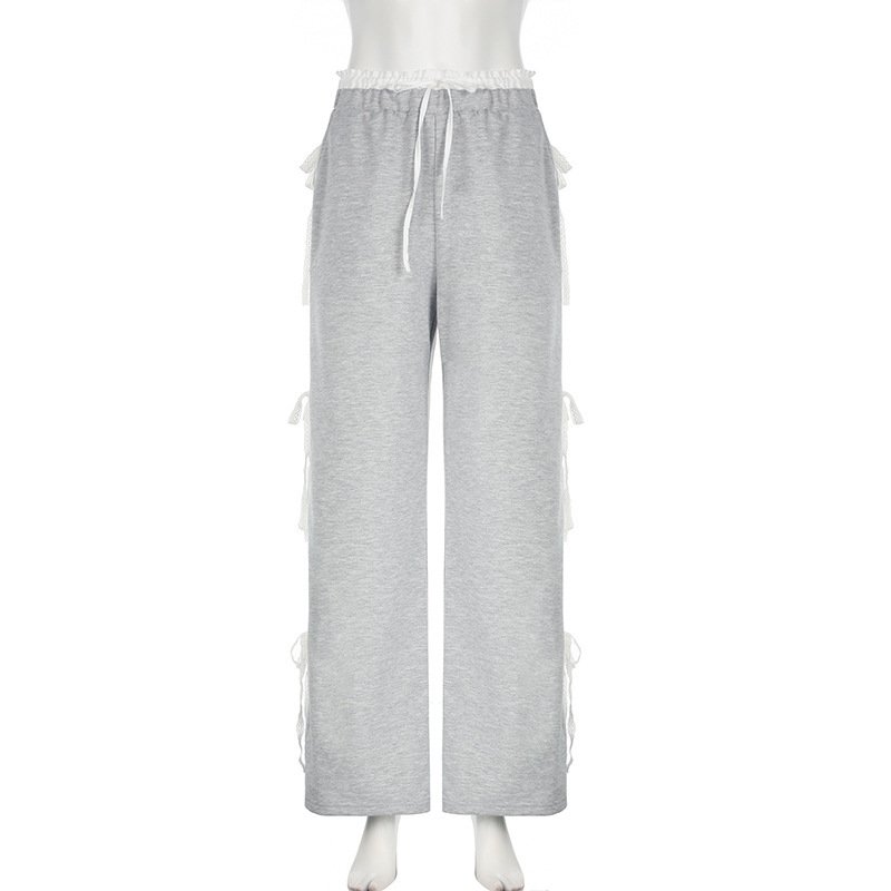 Women's Fashion Stitching Bow Casual Sweatpants - Image 10