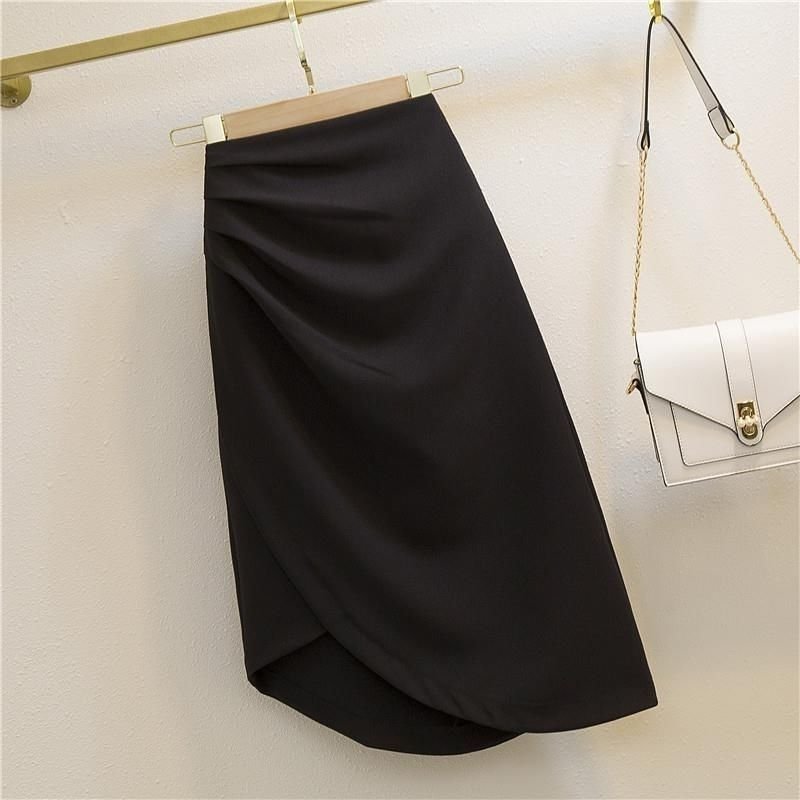 Sexy Pleated High Waist Look Taller Slimming Sheath Skirt - Image 4