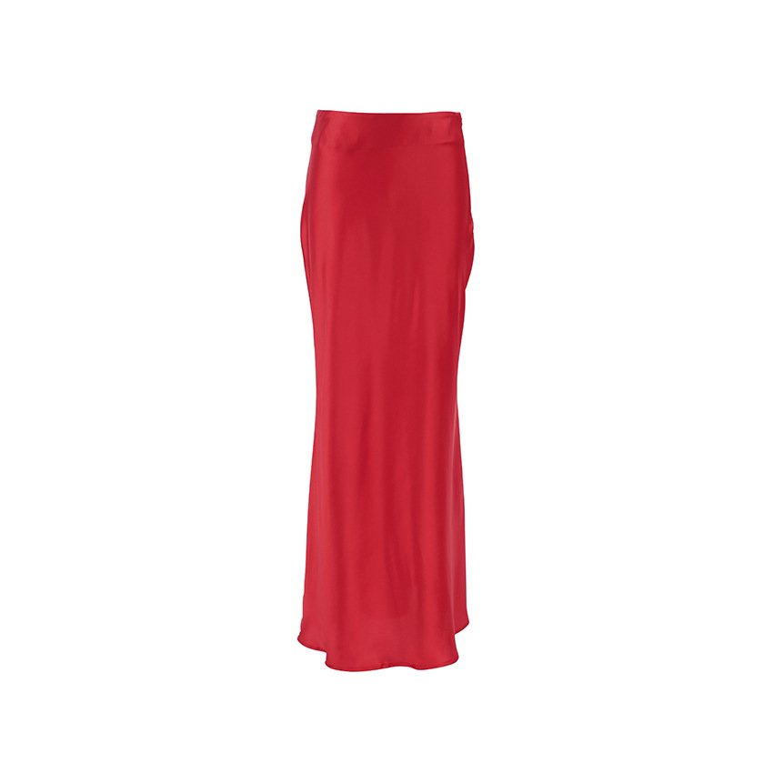New Year Red Satin Satin Fishtail Skirt - Image 5