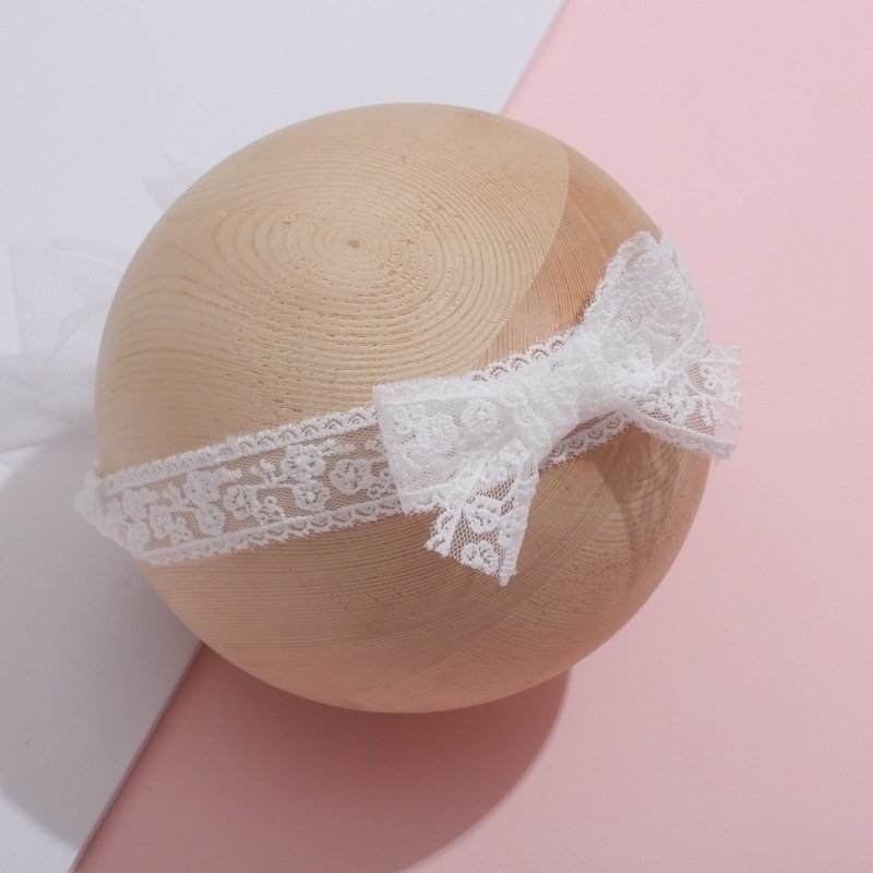 Children's Lace Decor Hat Summer Thin Princess Care Door Bow Baby Girl Hair Band - Image 9