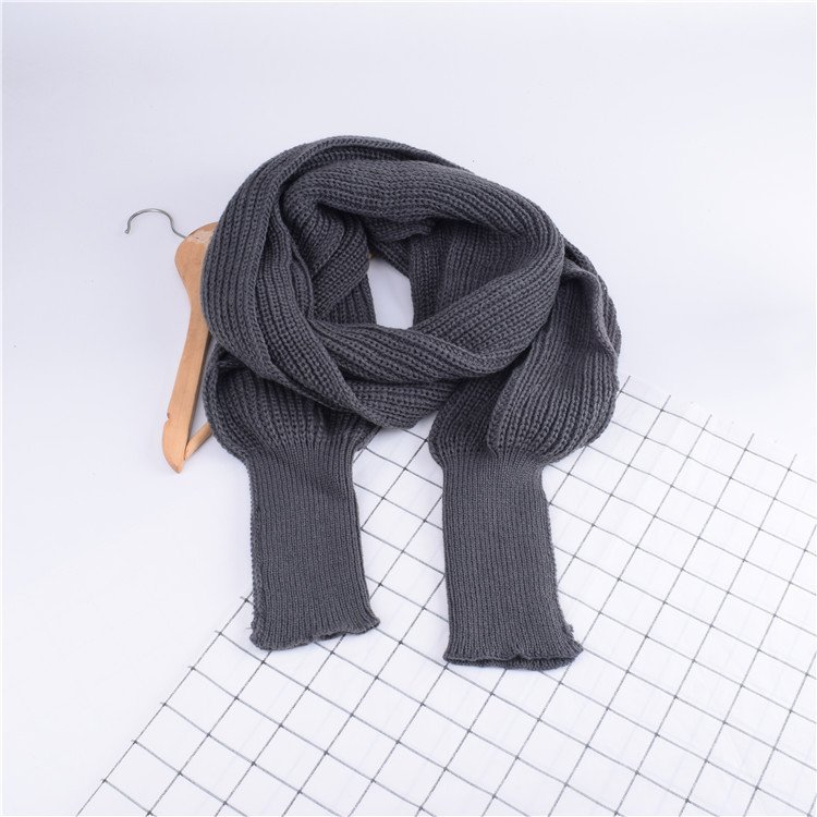 Autumn And Winter Women's Knitted Wool Scarf Shawl With Sleeves - Image 6