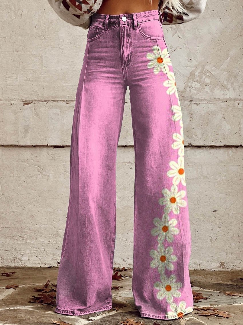 Women's 3D Printed Straight Casual Wide-leg Pants - Image 10