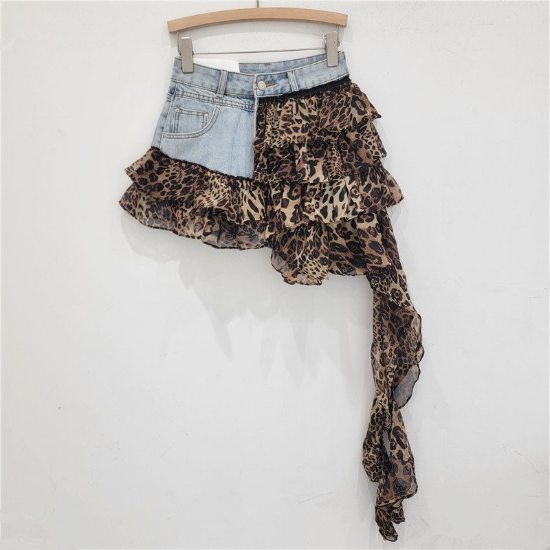 Short Stitching Fashionable All-match Irregular Cake Skirt