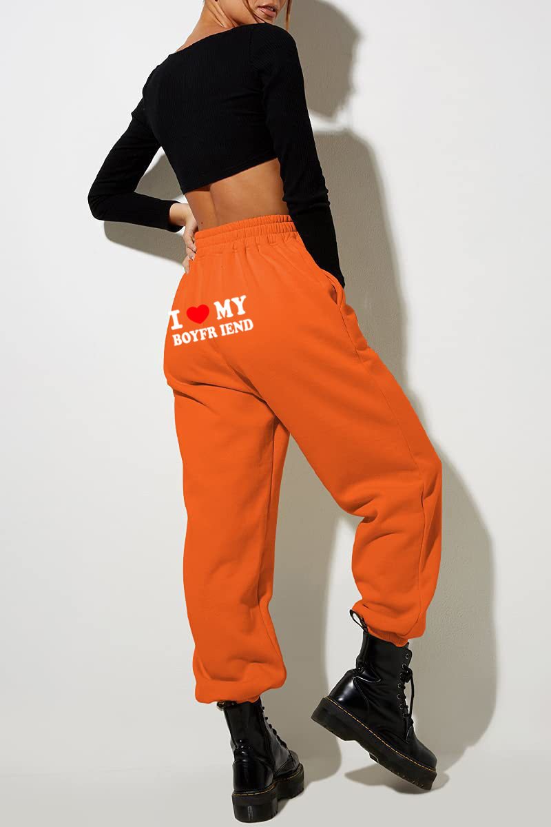 I Love MY BOYFRIEND Printed Trousers Casual Sweatpants Men And Women Sports Pants - Image 4