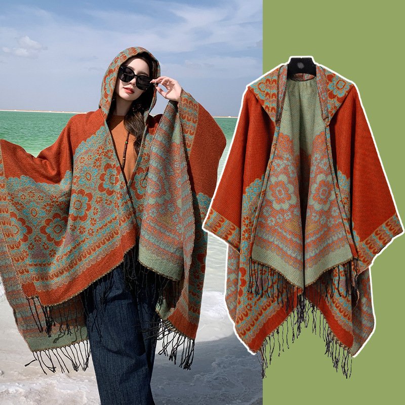 Ethnic Style Desert Seaside Photograph Cloak Autumn And Winter Artificial Cashmere Scarf - Image 6