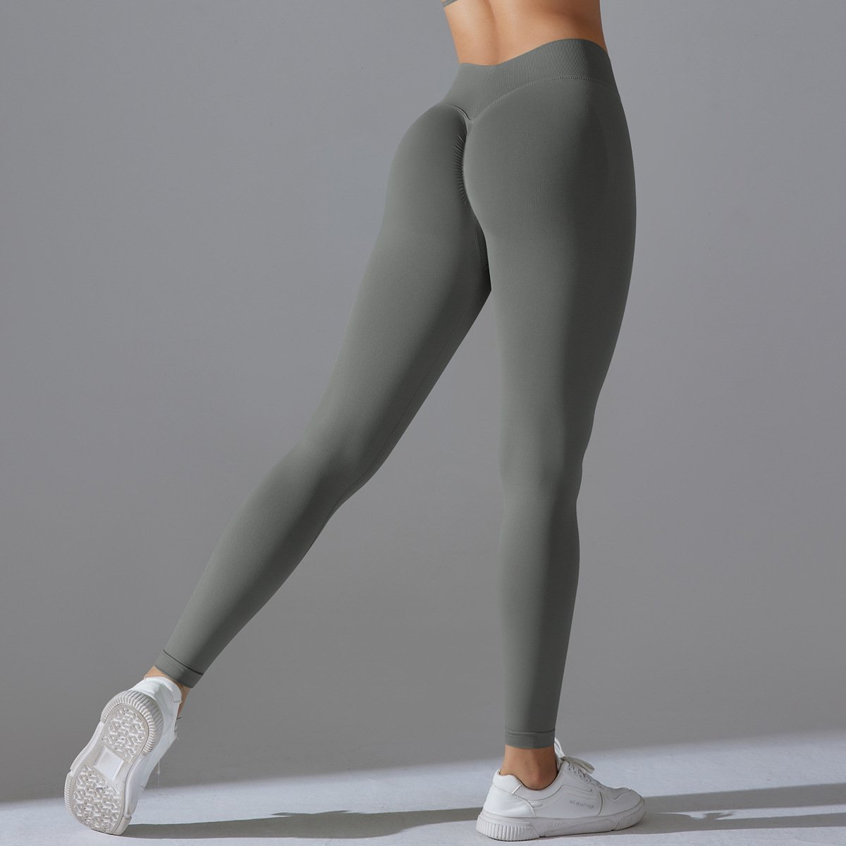 Seamless Back V Waist Peach Hip Shaping Training Yoga Pants Sports Running Hip Shaping Fitness Pants - Image 3