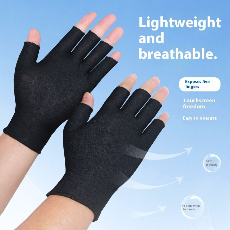 Exposed Five-finger White Cotton Gloves Half-finger And Breathable Sweat-absorbent Thin - Image 6