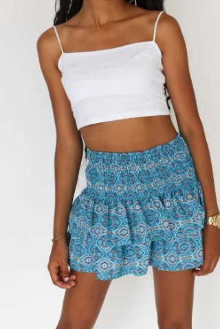 Women's Pleated Ruffles Printed Dress Fashion Floral Bohemian Short Skirt - Image 9