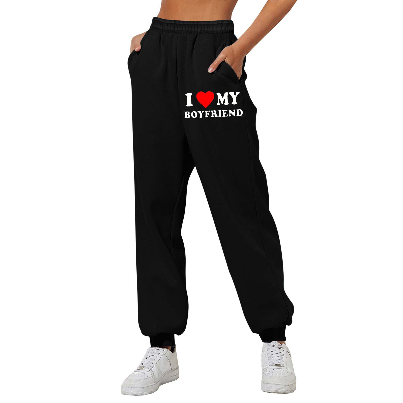 I Love MY BOYFRIEND Printed Trousers Casual Sweatpants Men And Women Sports Pants - Image 6