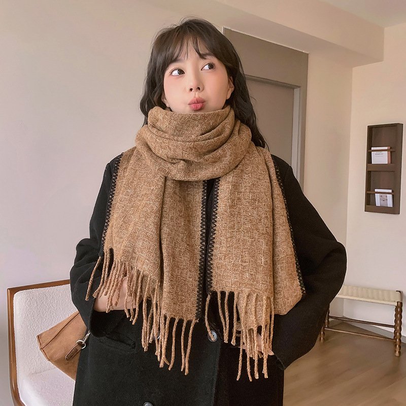 Skin-friendly Artificial Cashmere Scarf Soft Warm Fringe Bib - Image 8