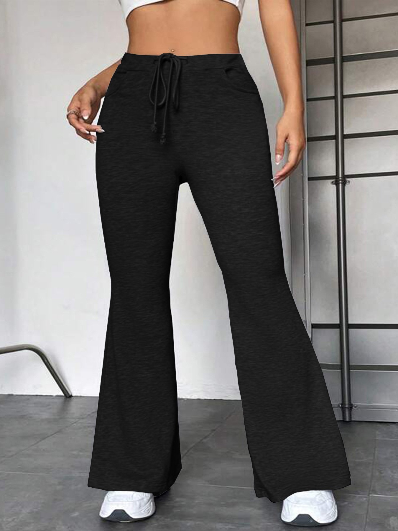 European And American Stitching Yoga Exercise Pants Outdoor Casual Flared Pants - Image 4