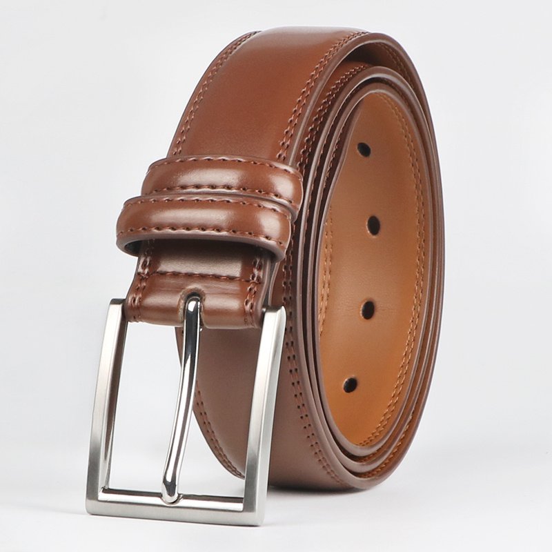 Woman Belt, 110cm,Leather Dress Belts With Single Prong Buckle For Suits, Jeans, Uniform, Light Brown