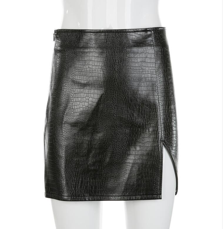 European And American Ins Sexy Crocodile Pattern PU Leather Skirt - Image 5