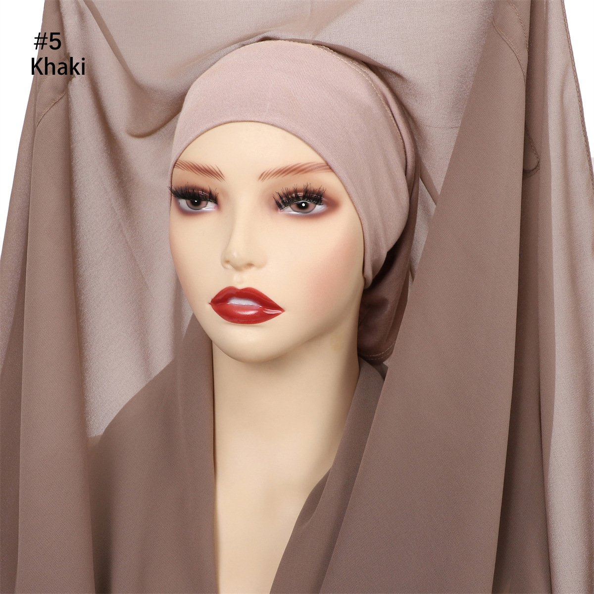 Pure Color Pearl Chiffon Scarf Plus The Same Color - Image 10