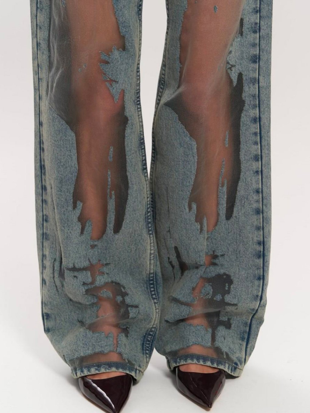 Vintage Straight-leg Hollow Textured Jeans - Image 5