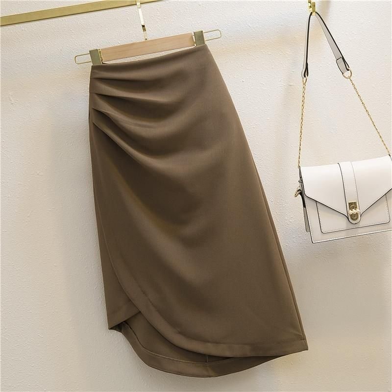 Sexy Pleated High Waist Look Taller Slimming Sheath Skirt - Image 5