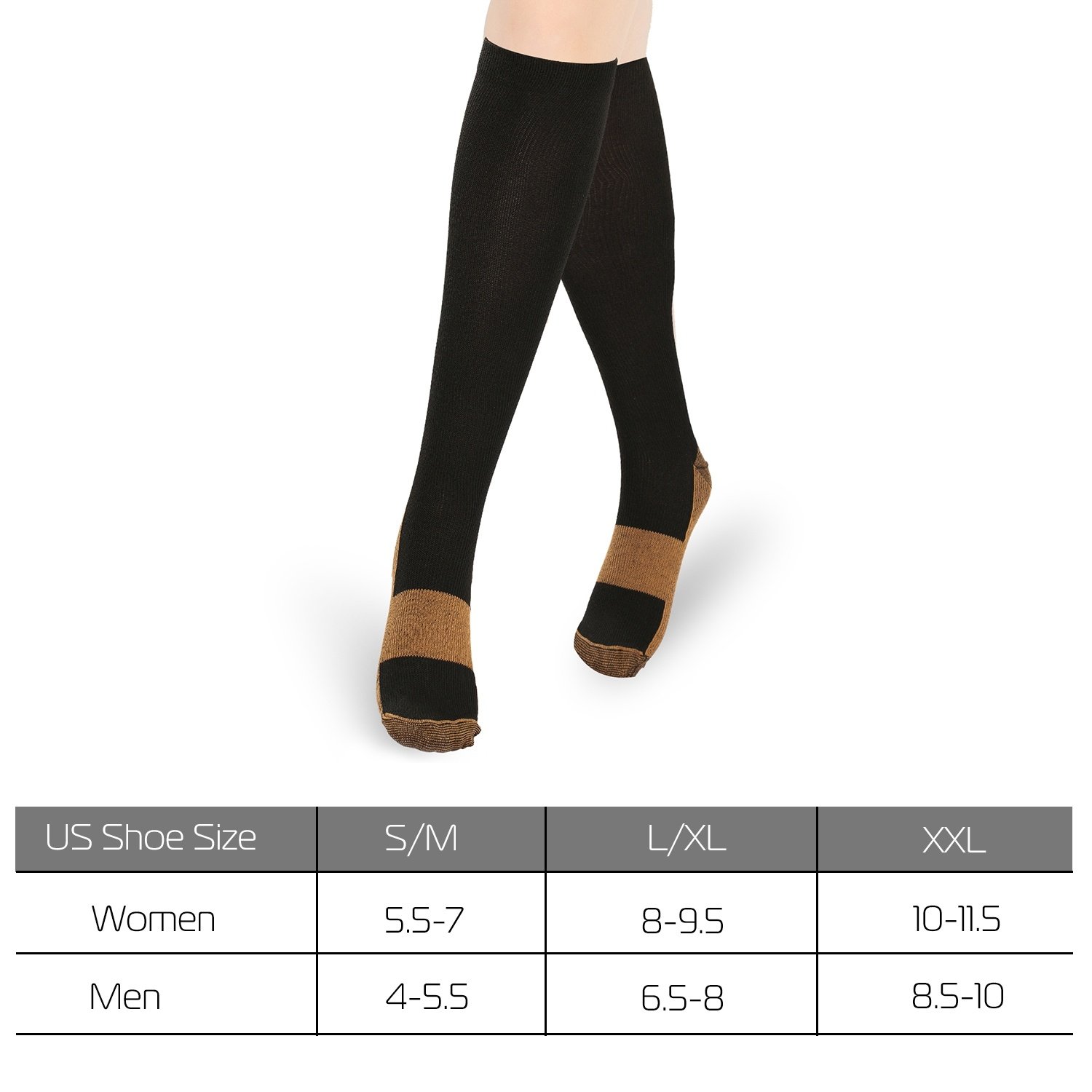 Unisex Copper Compression Socks Women Man Durable Hose Graduated Support Socks For Running Nursing Shin Splints Edema Swelling Recovery - Image 2