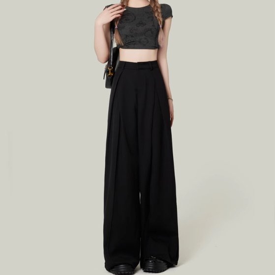 Summer Drape Petite High Waist Wide Leg Casual Pants - Image 5