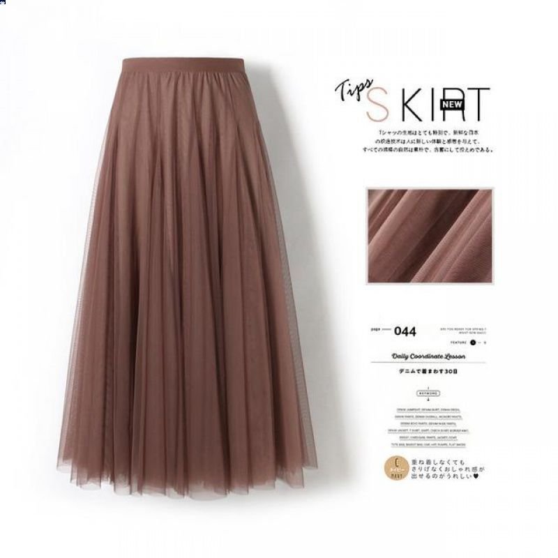 Pleated Mesh Skirt Women's Mid-length Large Swing Dress - Image 4