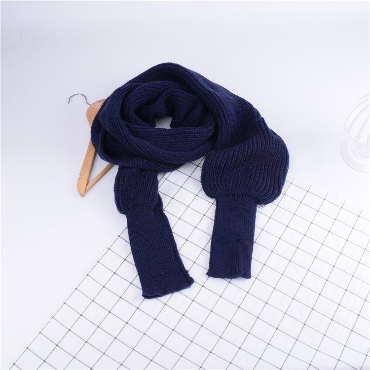 Autumn And Winter Women's Knitted Wool Scarf Shawl With Sleeves - Image 8