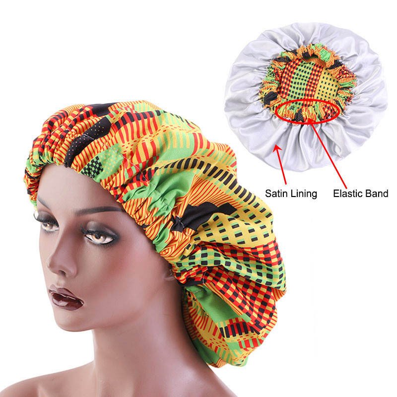 Oversized African Print Double Sleeping Hat - Image 2