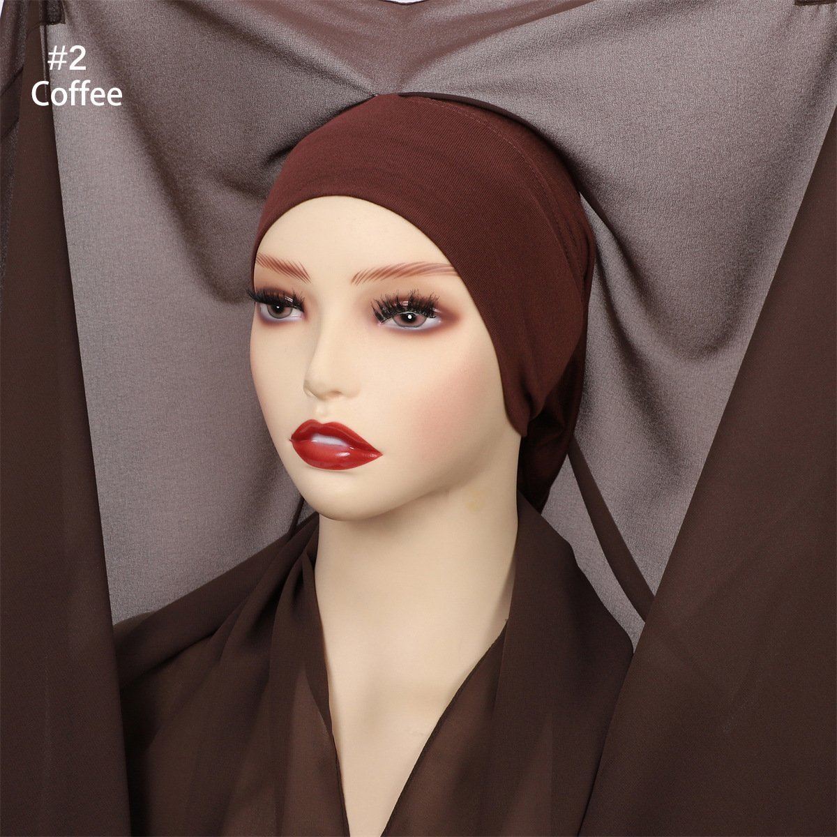 Pure Color Pearl Chiffon Scarf Plus The Same Color - Image 7