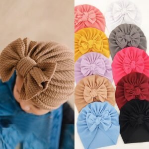 European And American Children's Cute Warm Tire Hat With Bow